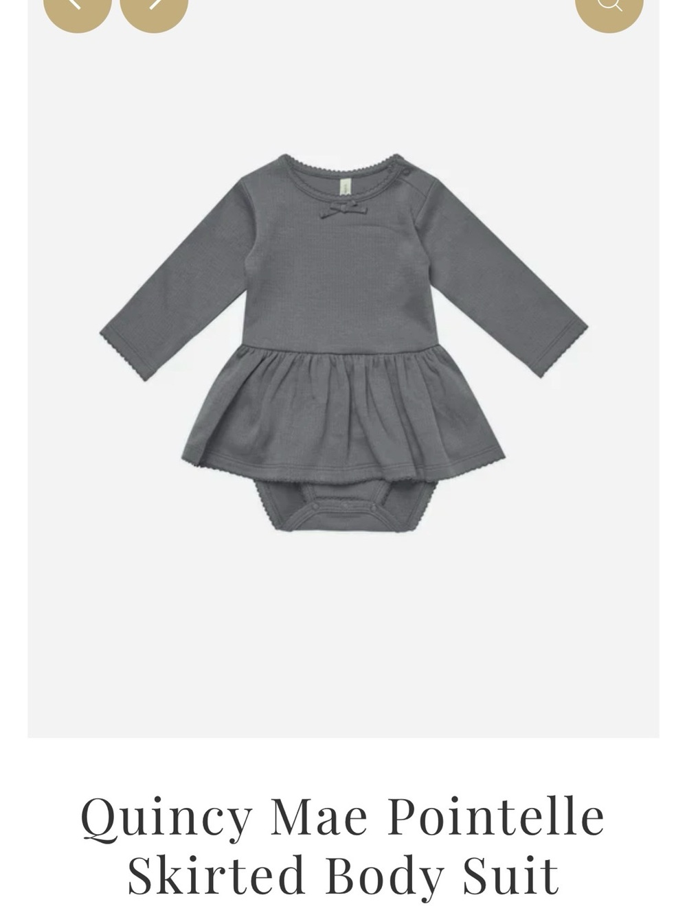 Quincy Mae Gray Pointelle Skirted Bodysuit